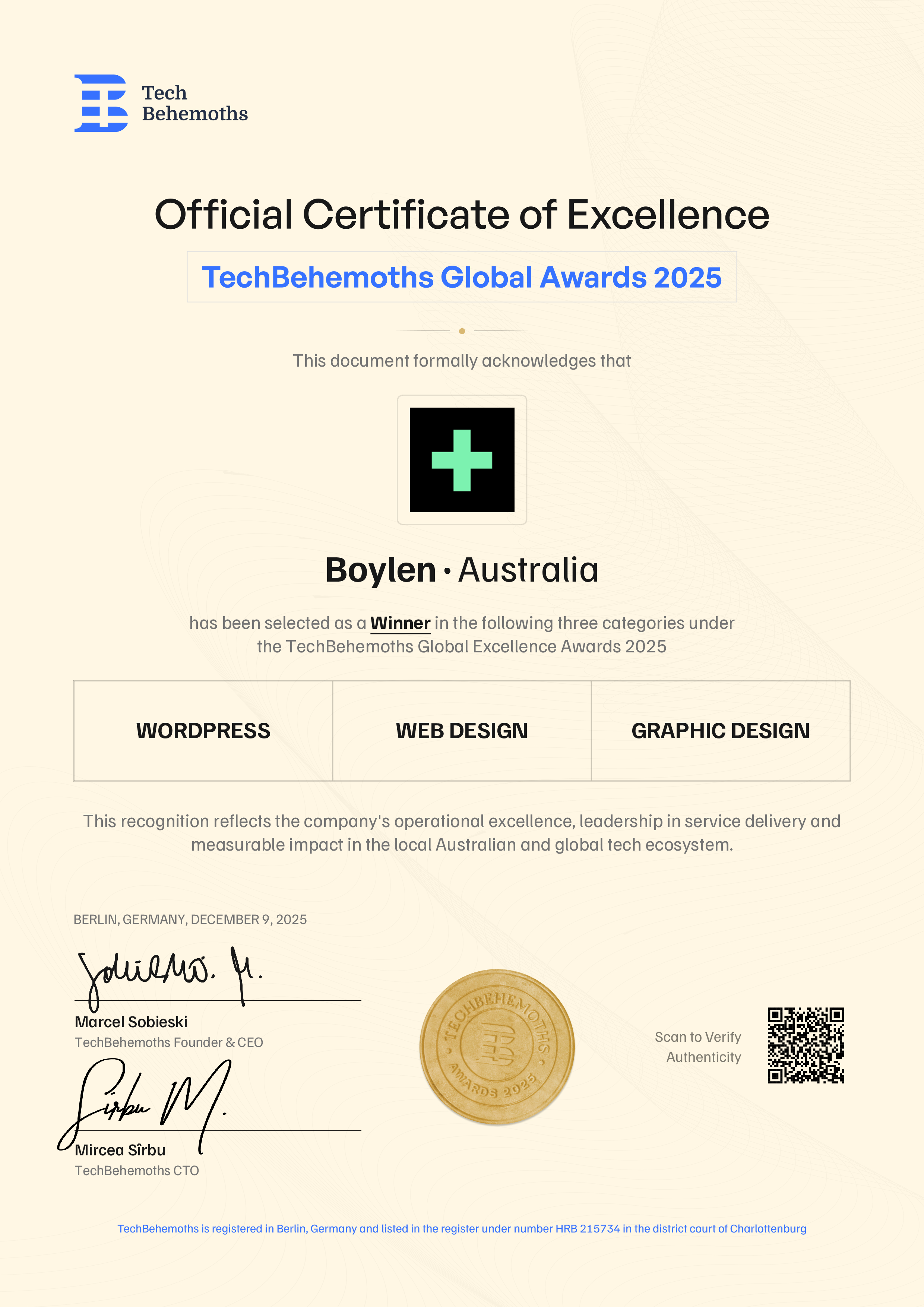 Boylen Certificate
